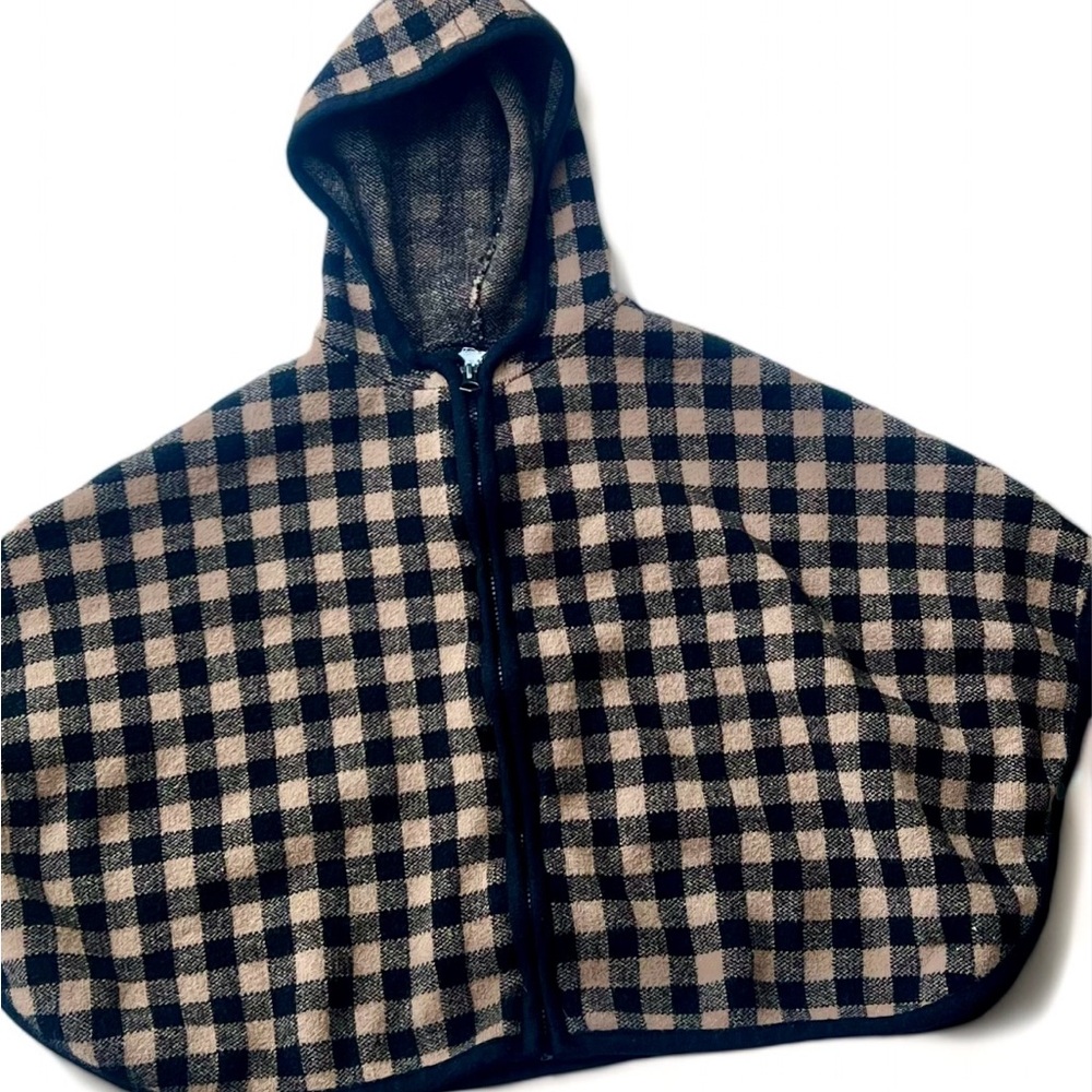 Zara Baby Knitwear Plaid Checkered Poncho